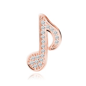 Pandantiv argint placat cu aur roz nota muzicala DiAmanti Z1038C_RG-DIA